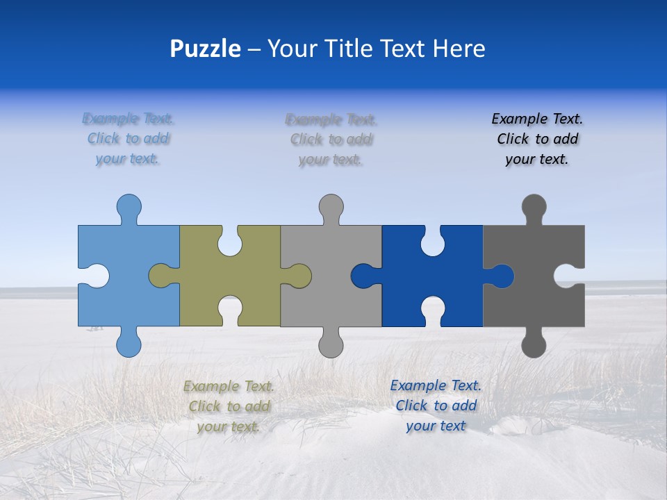 A Sandy Beach With A Person Walking On It PowerPoint Template