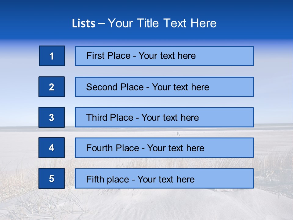 A Sandy Beach With A Person Walking On It PowerPoint Template