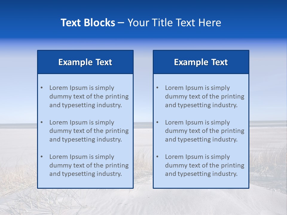 A Sandy Beach With A Person Walking On It PowerPoint Template