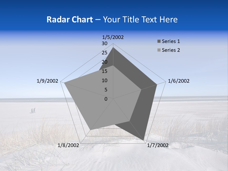 A Sandy Beach With A Person Walking On It PowerPoint Template
