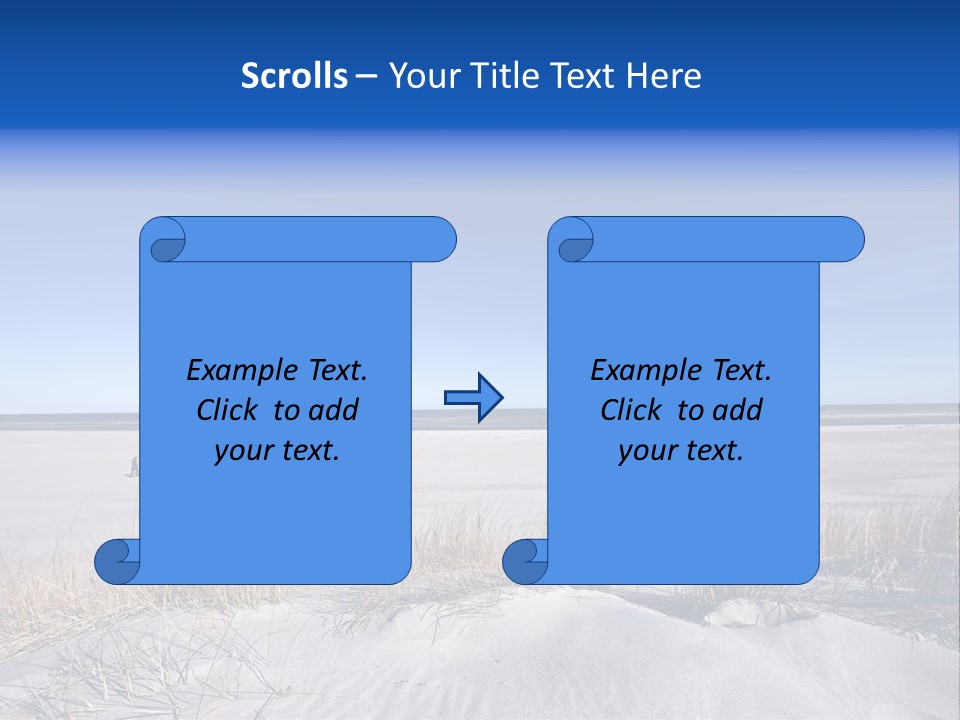 A Sandy Beach With A Person Walking On It PowerPoint Template