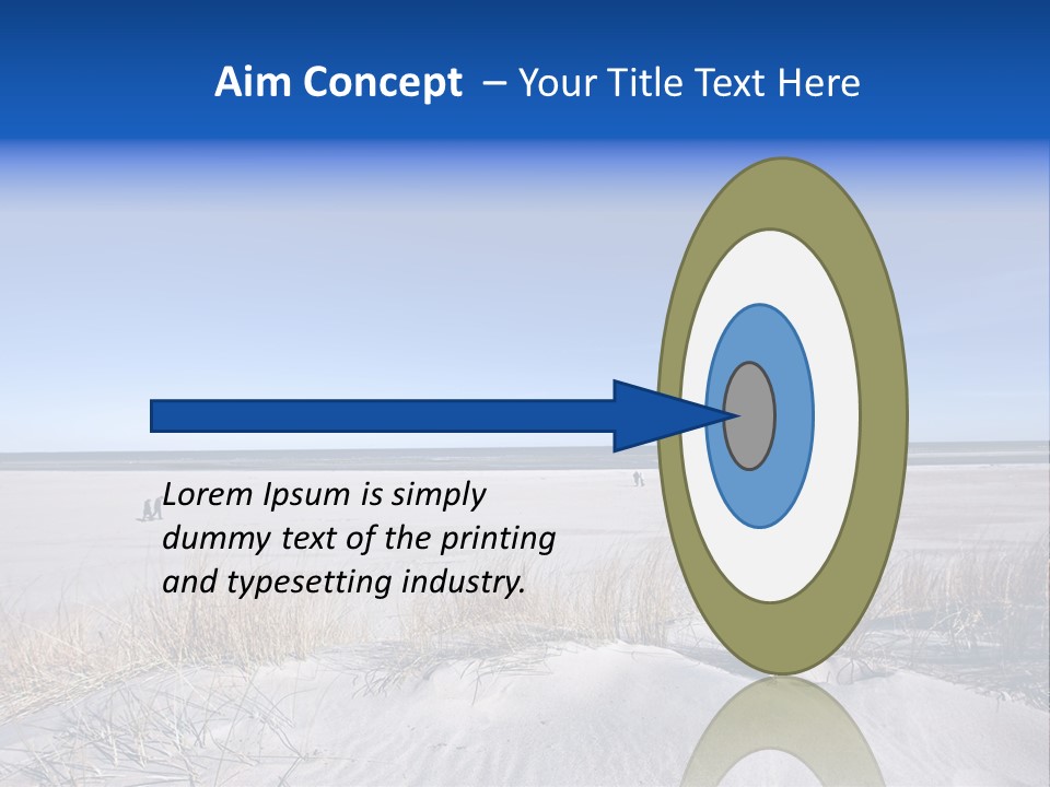 A Sandy Beach With A Person Walking On It PowerPoint Template