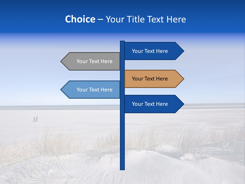 A Sandy Beach With A Person Walking On It PowerPoint Template