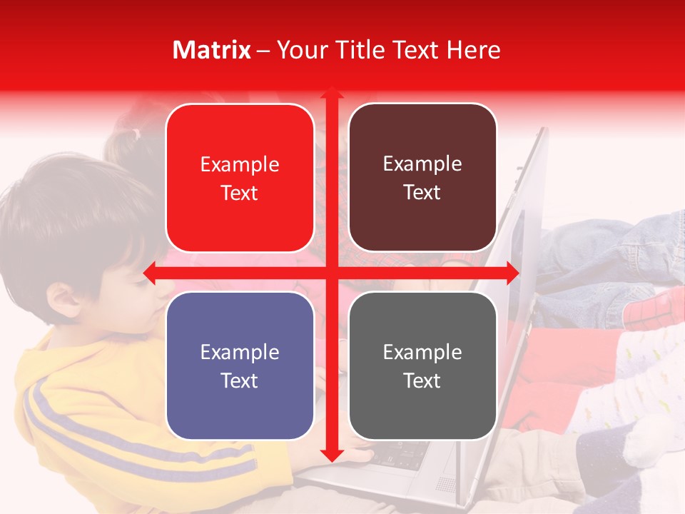 A Group Of Children Playing On A Laptop PowerPoint Template