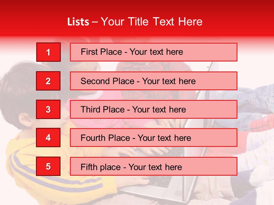 A Group Of Children Playing On A Laptop PowerPoint Template
