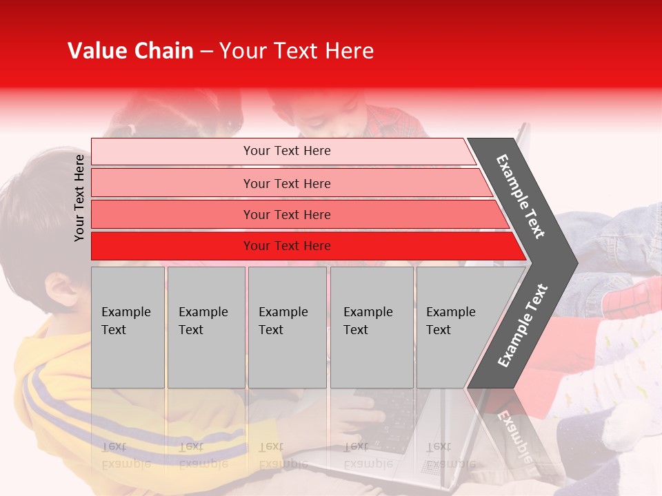 A Group Of Children Playing On A Laptop PowerPoint Template