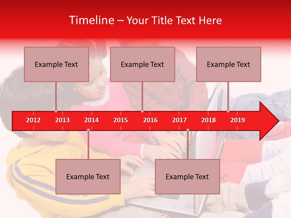 A Group Of Children Playing On A Laptop PowerPoint Template