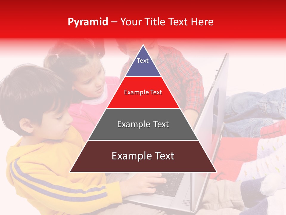 A Group Of Children Playing On A Laptop PowerPoint Template