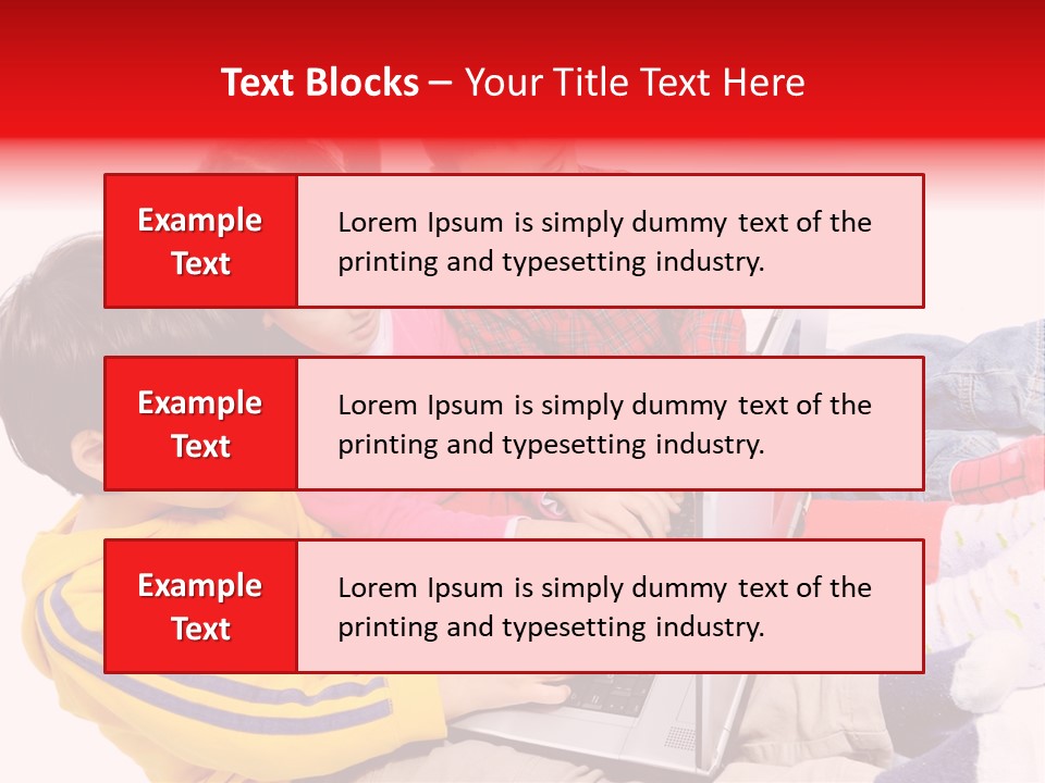 A Group Of Children Playing On A Laptop PowerPoint Template