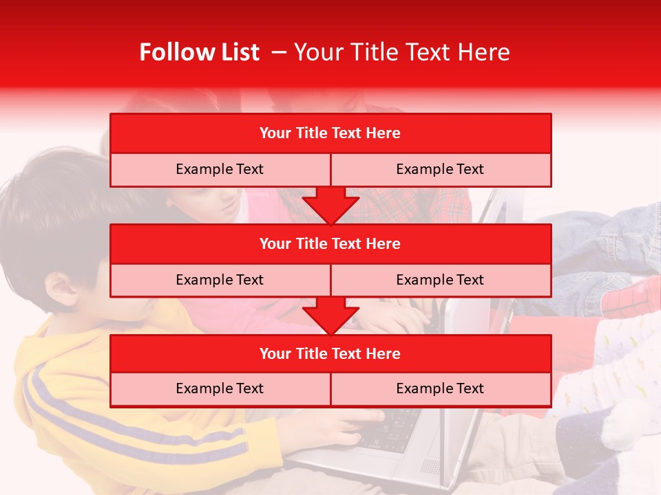 A Group Of Children Playing On A Laptop PowerPoint Template