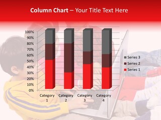 A Group Of Children Playing On A Laptop PowerPoint Template