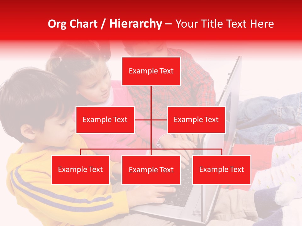 A Group Of Children Playing On A Laptop PowerPoint Template