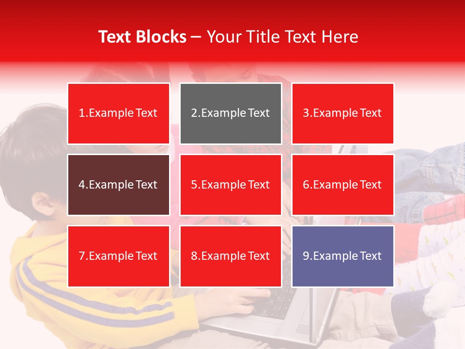 A Group Of Children Playing On A Laptop PowerPoint Template