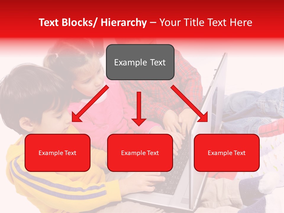 A Group Of Children Playing On A Laptop PowerPoint Template