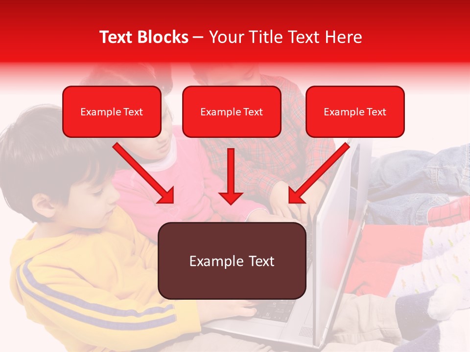 A Group Of Children Playing On A Laptop PowerPoint Template