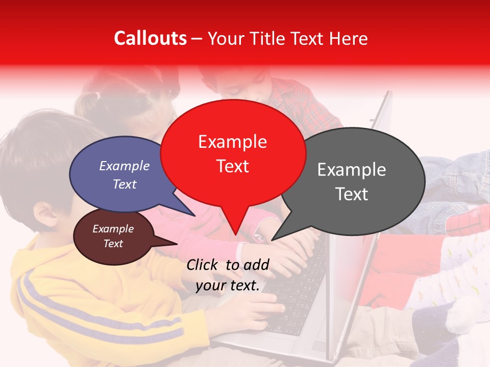 A Group Of Children Playing On A Laptop PowerPoint Template