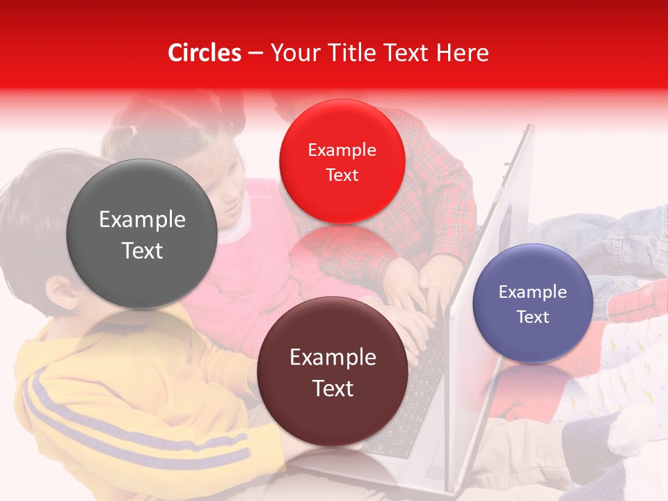 A Group Of Children Playing On A Laptop PowerPoint Template