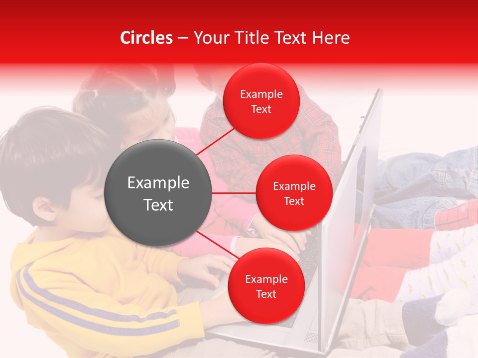 A Group Of Children Playing On A Laptop PowerPoint Template