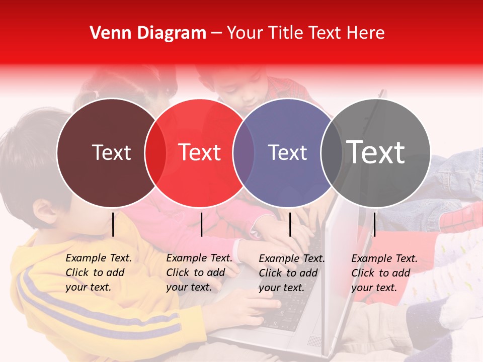 A Group Of Children Playing On A Laptop PowerPoint Template