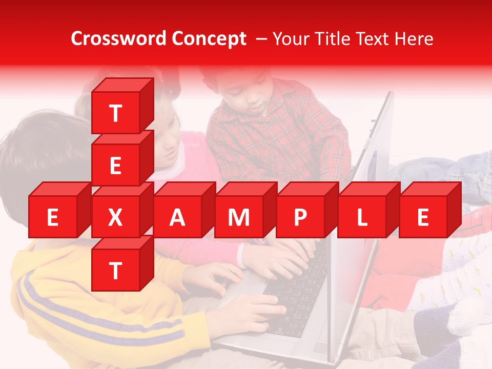 A Group Of Children Playing On A Laptop PowerPoint Template