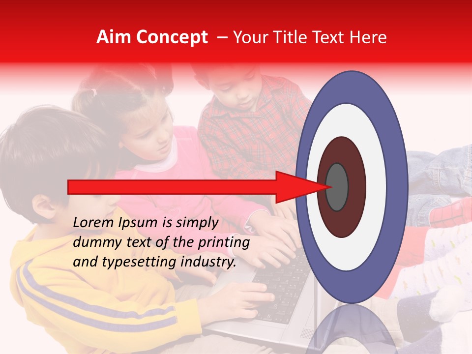 A Group Of Children Playing On A Laptop PowerPoint Template