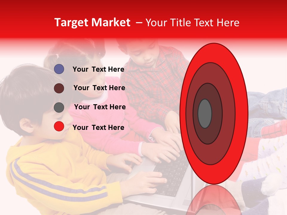 A Group Of Children Playing On A Laptop PowerPoint Template