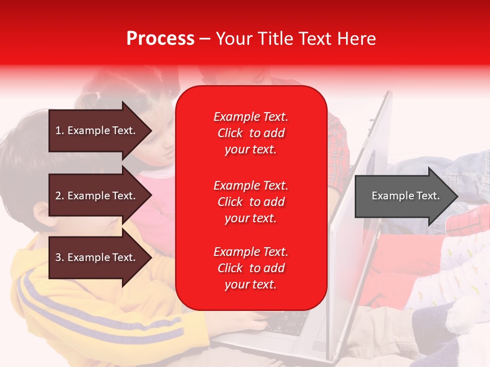 A Group Of Children Playing On A Laptop PowerPoint Template