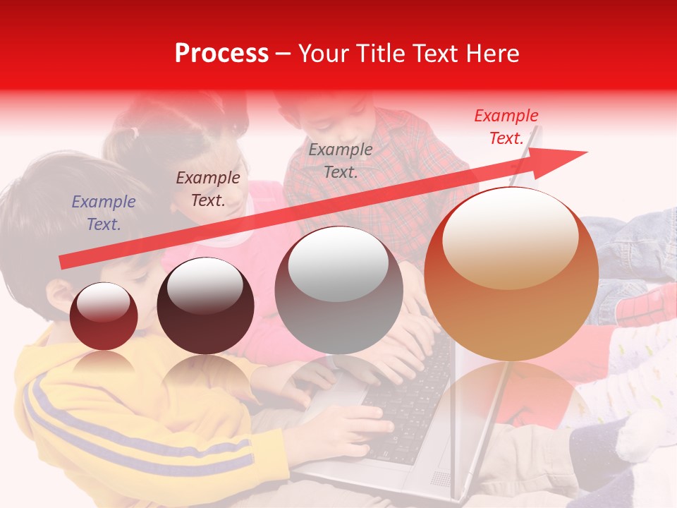 A Group Of Children Playing On A Laptop PowerPoint Template