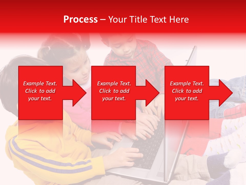 A Group Of Children Playing On A Laptop PowerPoint Template