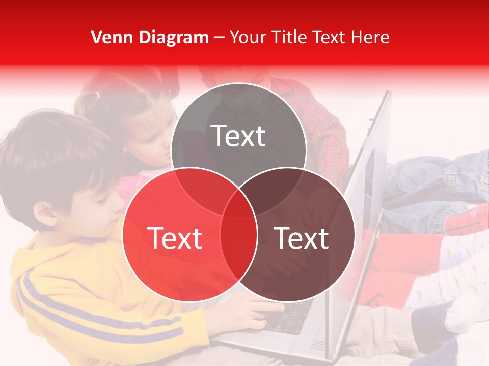 A Group Of Children Playing On A Laptop PowerPoint Template