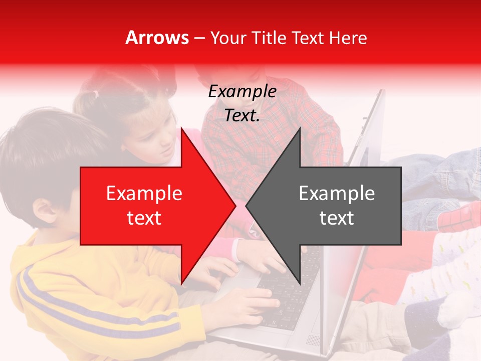 A Group Of Children Playing On A Laptop PowerPoint Template