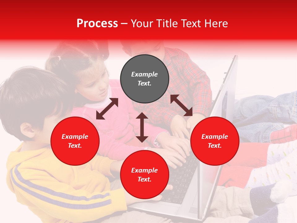 A Group Of Children Playing On A Laptop PowerPoint Template