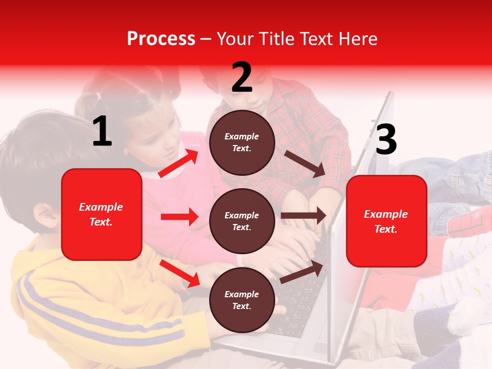 A Group Of Children Playing On A Laptop PowerPoint Template