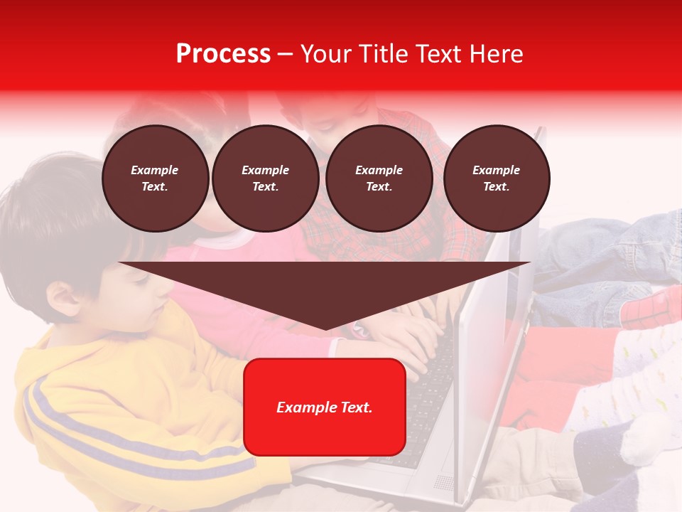 A Group Of Children Playing On A Laptop PowerPoint Template