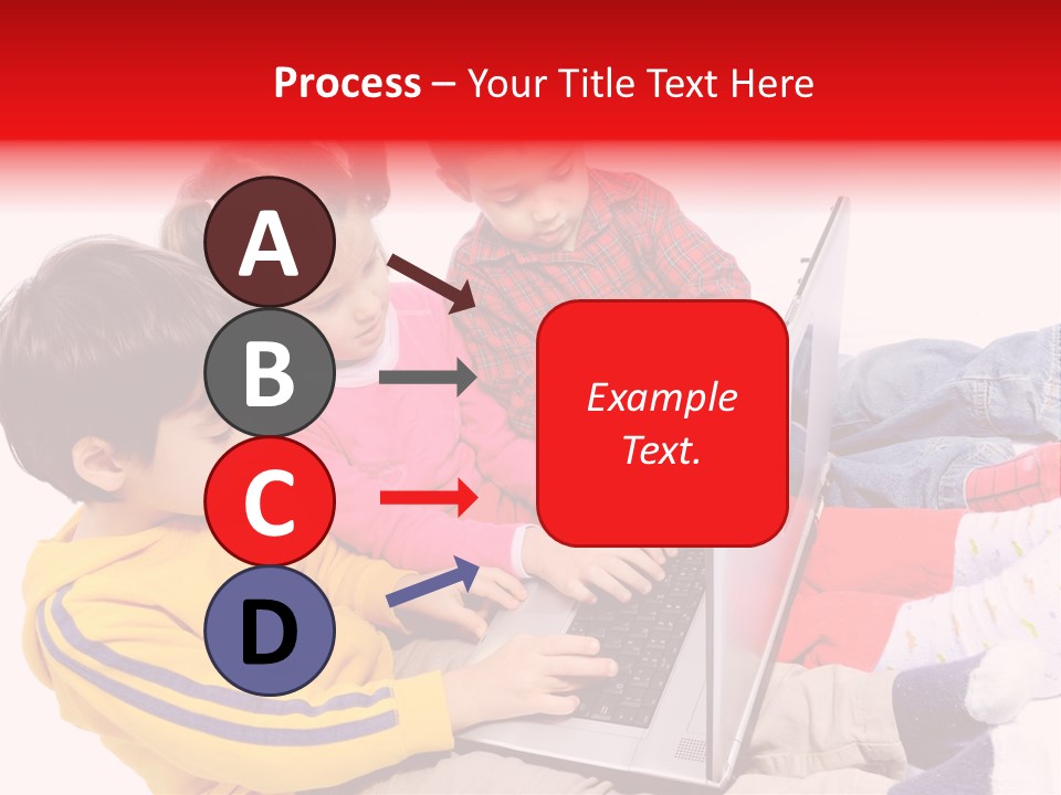 A Group Of Children Playing On A Laptop PowerPoint Template