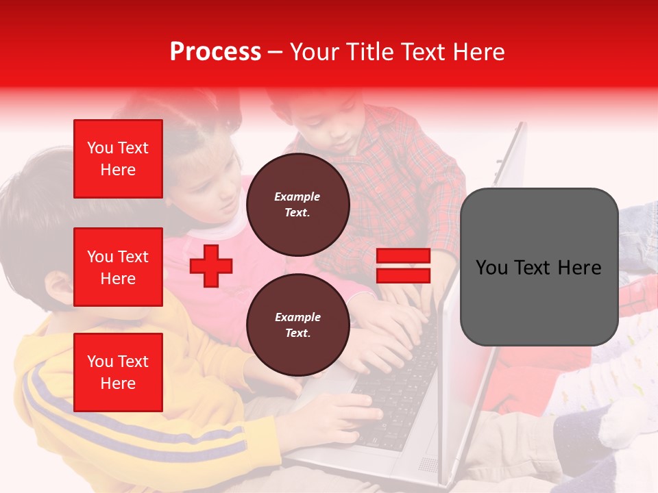 A Group Of Children Playing On A Laptop PowerPoint Template