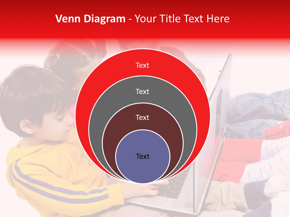 A Group Of Children Playing On A Laptop PowerPoint Template