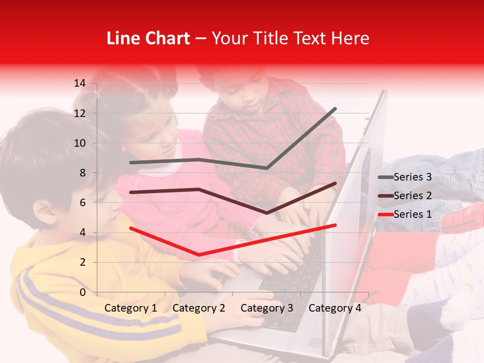 A Group Of Children Playing On A Laptop PowerPoint Template