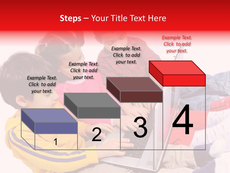 A Group Of Children Playing On A Laptop PowerPoint Template
