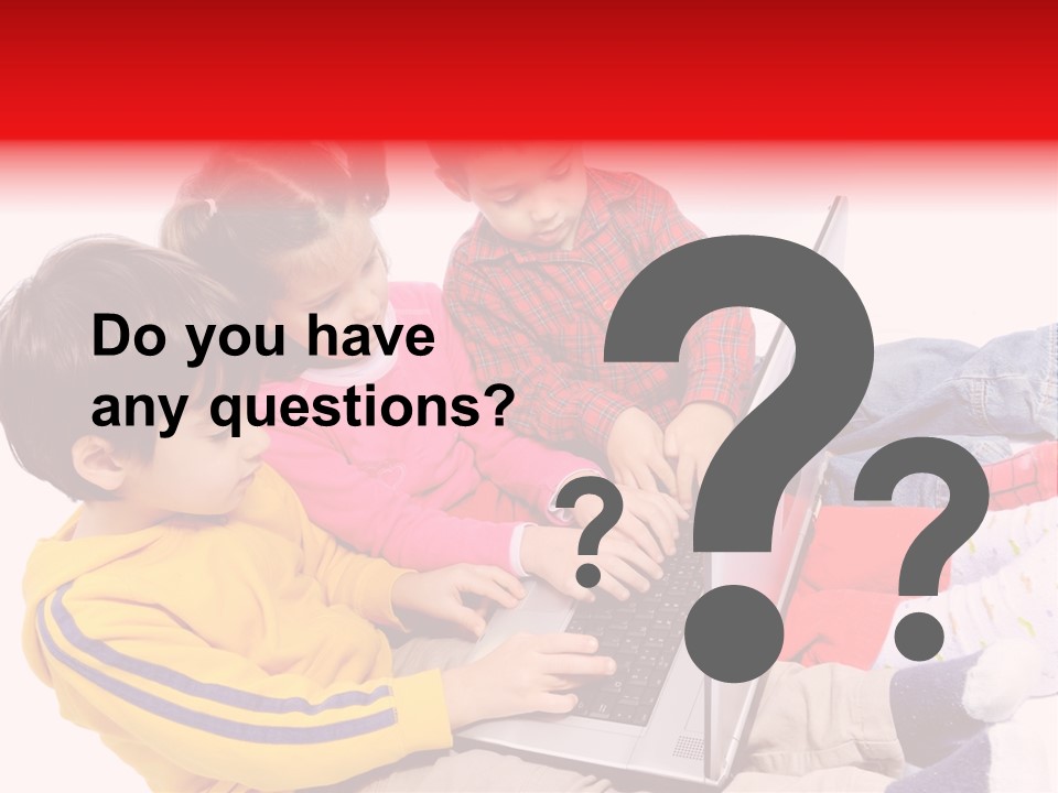 A Group Of Children Playing On A Laptop PowerPoint Template