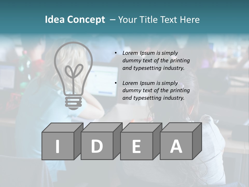 Adult Happy Sitting PowerPoint Template