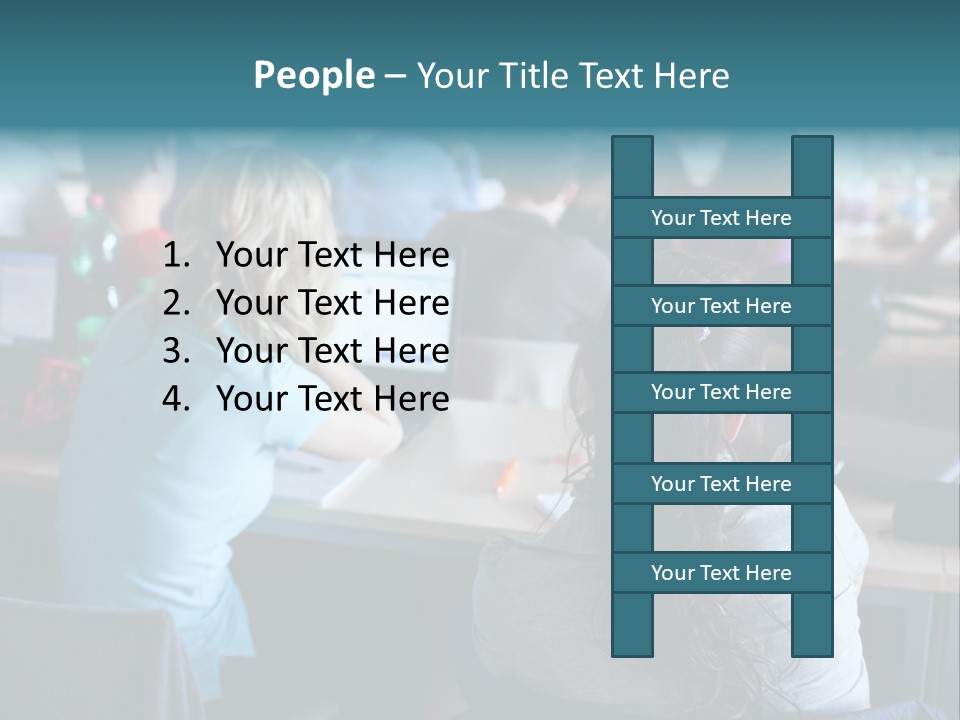 Adult Happy Sitting PowerPoint Template
