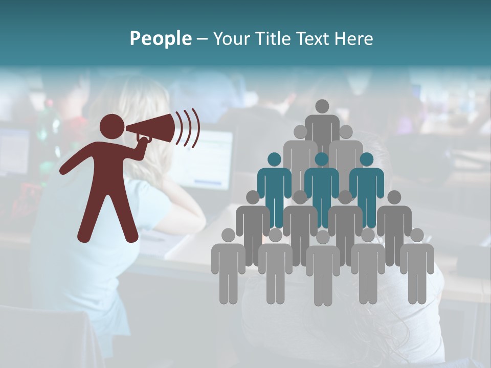 Adult Happy Sitting PowerPoint Template