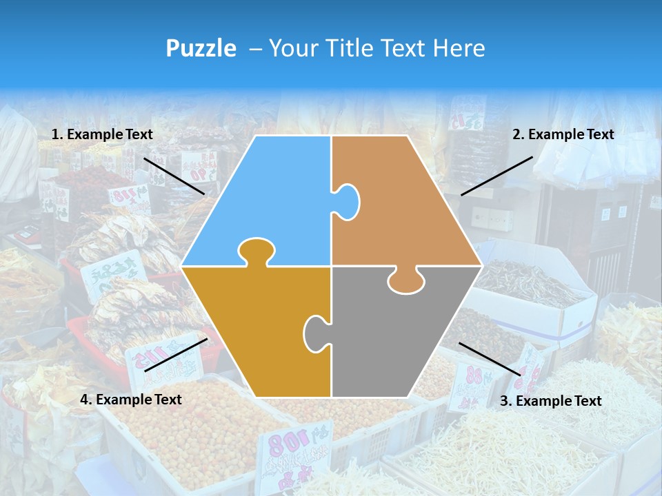 A Man Standing In Front Of A Store Filled With Lots Of Food PowerPoint Template