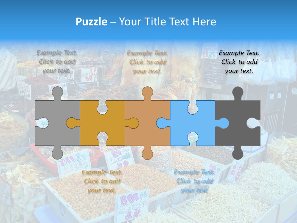 A Man Standing In Front Of A Store Filled With Lots Of Food PowerPoint Template