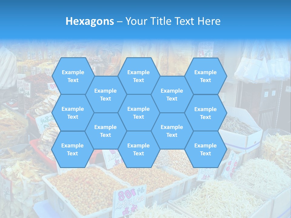 A Man Standing In Front Of A Store Filled With Lots Of Food PowerPoint Template