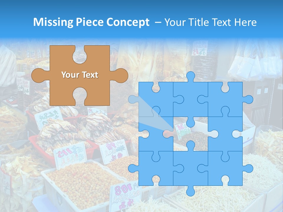 A Man Standing In Front Of A Store Filled With Lots Of Food PowerPoint Template