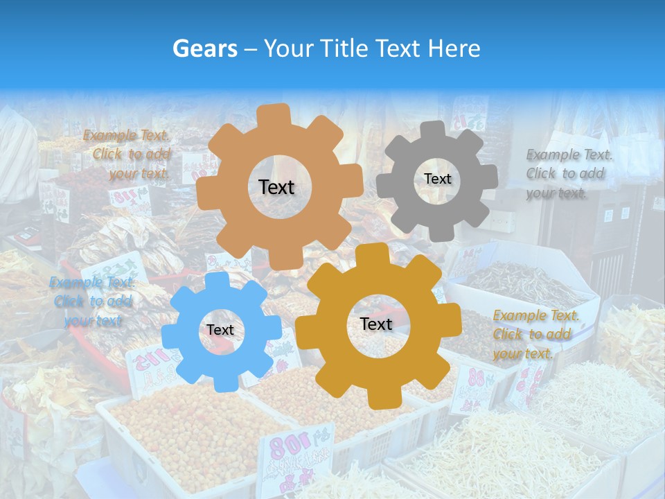 A Man Standing In Front Of A Store Filled With Lots Of Food PowerPoint Template