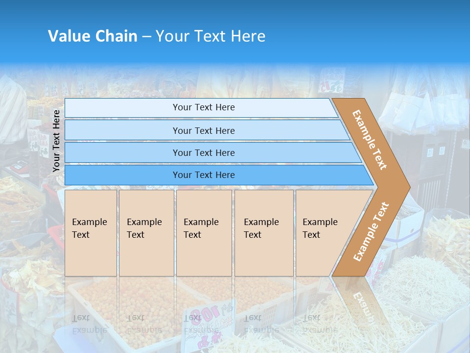 A Man Standing In Front Of A Store Filled With Lots Of Food PowerPoint Template