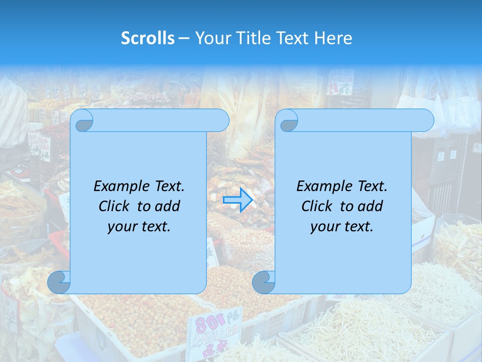 A Man Standing In Front Of A Store Filled With Lots Of Food PowerPoint Template